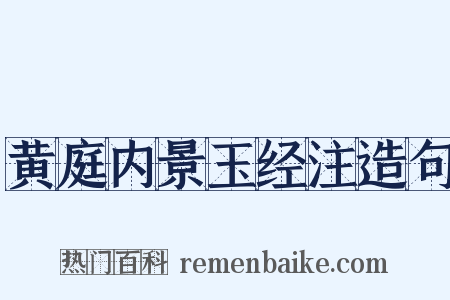 黄庭内景玉经注造句是什么意思的图片